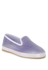 Saba Velvet Round Toe Slip-On Loafers Rag Company Lilac US-5 / UK-3 / EU-36