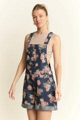 Floral Print Denim Romper Jade By Jane