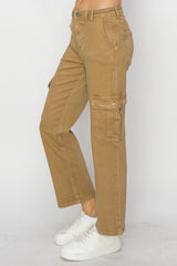High Rise Pocket Cargo Jeans Risen