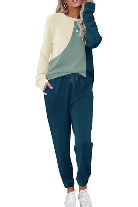 Two Piece Colorblock Lounge Sweatsuit Set SALE