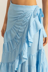Ruffled Tiered High Waist Midi Skirt HYFVE