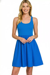 Combined Knit & Woven Midi Dress ZENANA