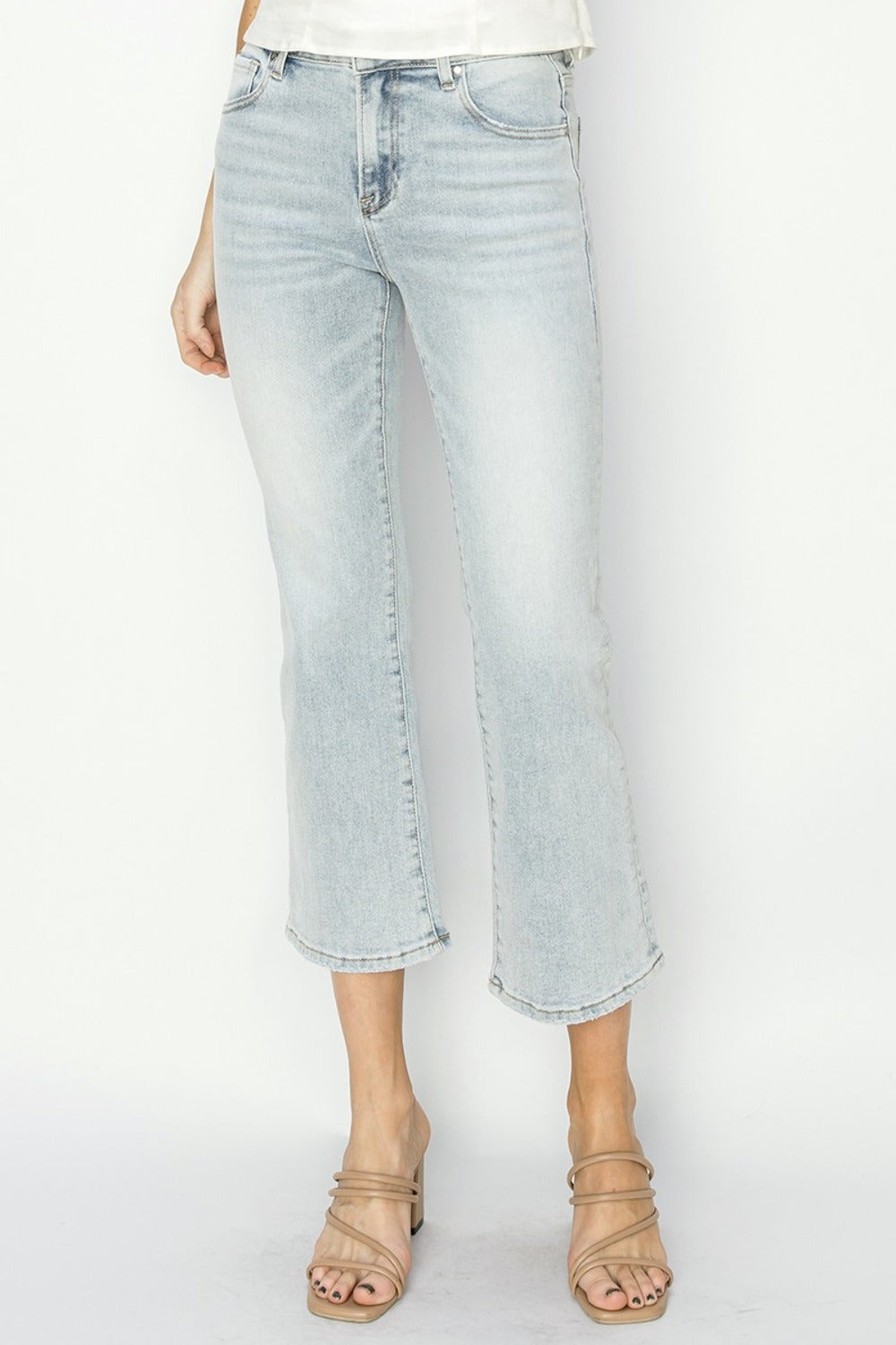 Mid Rise Cropped Flare Jeans Risen Light 0(24)