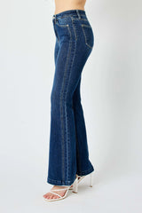 High Waist Angled Side Seam Detail Flare Jeans With Plus Size Judy Blue