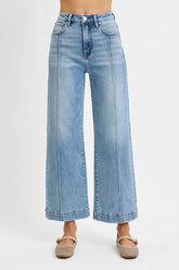 High Rise Crop Wide Leg Jeans With Plus Size Risen LIGHT 0