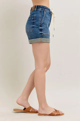 High Rise Cuff Denim Shorts Plus with Plus Size Judy Blue