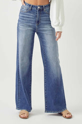High Rise Wide Leg Jeans Risen Dark 0(24)
