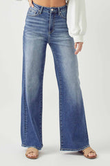High Rise Wide Leg Jeans Risen Dark 0(24)