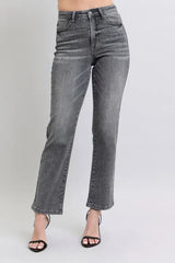 High Waist Rhinestone Straight Jeans Judy Blue