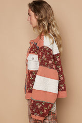 Washed Jacquard Color Block Jacket POL