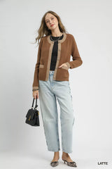 Two-Tone Button Front Cardigan Umgee