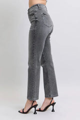 High Waist Rhinestone Straight Jeans Judy Blue
