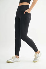 Soft Ribbed High Waisted Leggings Mono B
