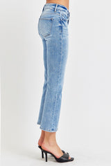 Low Rise Crop Slim Straight Jeans Risen