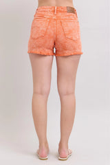 Peach Tie-Dye Mid Rise Denim Shorts Judy Blue