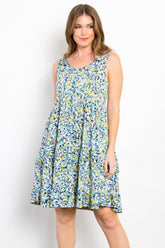 Floral Tiered Swing Wrinkle Free Ruffled Dress Be Stage