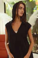 Ruffled French Terry Hooded Dress BiBi