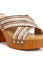Finley Raffia High Block Heel Clogs Rag Company