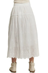 Elastic Waistband Midi Tiered Midi Skirt Adora