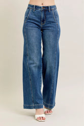 High Waist Wide Leg Jeans With Plus Size Judy Blue MD 0(24)