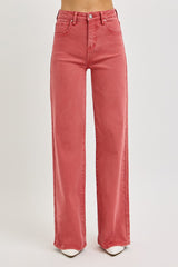 High Rise Tummy Control Wide Leg Jeans Risen