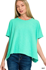 Cotton Slub Oversized Tee ZENANA MINT S/M