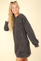 Mineral Washed Oversized Sweatshirt Mini Dress Very J