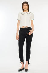 High Rise Black Ankle Skinny Jeans Kancan