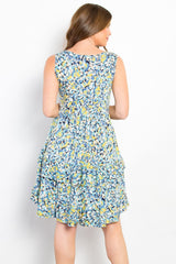 Floral Tiered Swing Wrinkle Free Ruffled Dress Be Stage