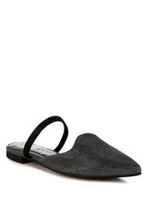 Twiggy Glitter Faux Leather Flat Mules Rag Company