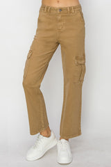 High Rise Pocket Cargo Jeans Risen