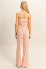 Rib Knit Cami Top and Pants Set HYFVE