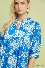 Umgee Floral Babydoll Dress with Pockets Trendsi