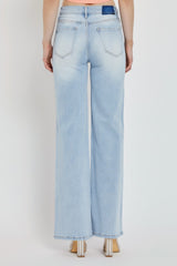 Wide Leg V Dipped Front Waist Jeans Risen