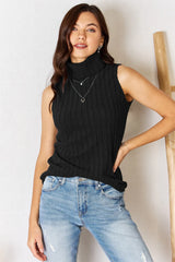 Basic Bae Full Size Ribbed Turtleneck Tank SALE Black S