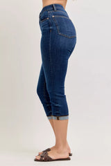 High Waist Capri Jeans with Single Cuff Judy Blue