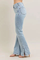 Tummy Control Vintage Wash Side Slit Slim Boot Jeans with Plus Size Judy Blue