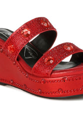 Iki Diki Rhinestone & Diamante Wedge Sandals Rag Company