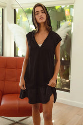 Ruffled French Terry Hooded Dress BiBi