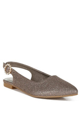 Giora Glitter Slingback Flat Sandals Rag Company
