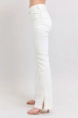 High Waist Side Slit Slim Bootcut Jeans Judy Blue