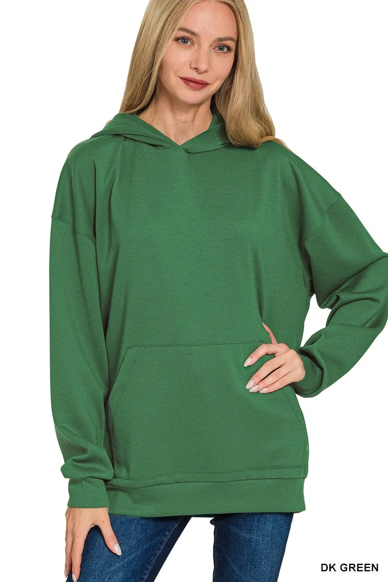Oversized Scuba Hoodie with Kangaroo Pocket ZENANA