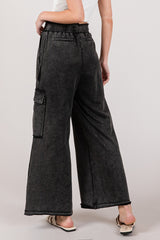 Knit Terry Mineral Wash Wide Leg Pants Sage + Fig