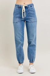 High Waist Denim Jogger Judy Blue MD 5(27)