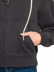 Fleece Cropped Zip-up Hoodie with Pockets ZENANA