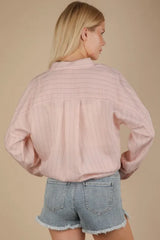 Oversized Striped Button Down Cotton Shirt Top Very J