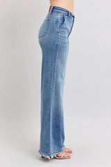 Raw Hem Wide Leg Jeans with Plus Size Judy Blue