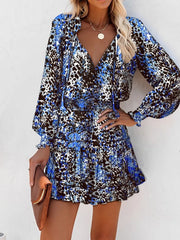 Tie Neck Lantern Sleeve Dress Simmer & Fay