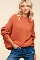 Side Slit Textured Asymmetric Sweater Haptics