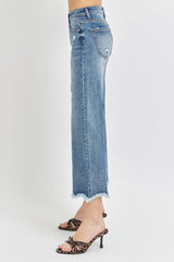 High Rise Cropped Flare Jeans Risen
